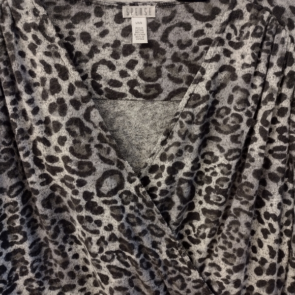 SPENSE Sexy Woman Animal Print Dress. Overlapping Hem. Long Sleeve Size L - Picture 3 of 8